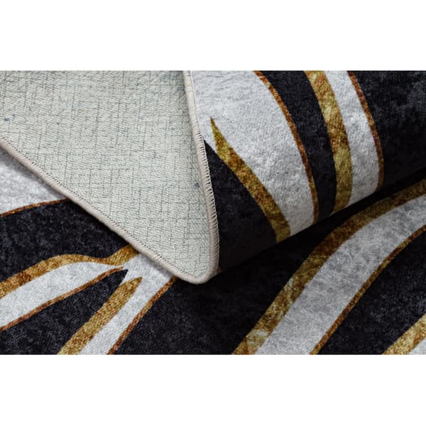 MIRO 52002.807 tæppe skal vaskes Zebra skridsikker - creme / sort, 160x220 cm