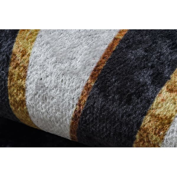 MIRO 52002.807 tæppe skal vaskes Zebra skridsikker - creme / sort, 160x220 cm