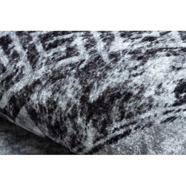 MIRO 51254.802 circle tvättmatta Marble, greek metrisk halkskydd - grå / svart, cirkel 160 cm