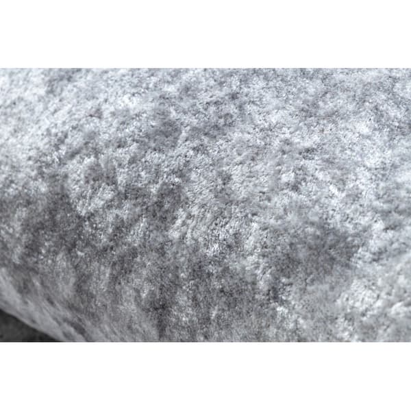 MIRO 51648.802 cirkel tæppe skal vaskes Marmor skridsikker - lysegrå , cirkel 80 cm