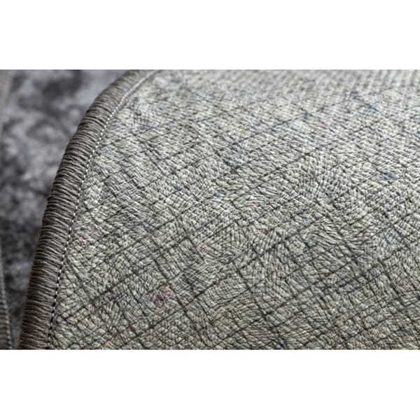 MIRO 51648.803 circle tvättmatta Marble metrisk halkskydd - ljusgrå , cirkel 100 cm