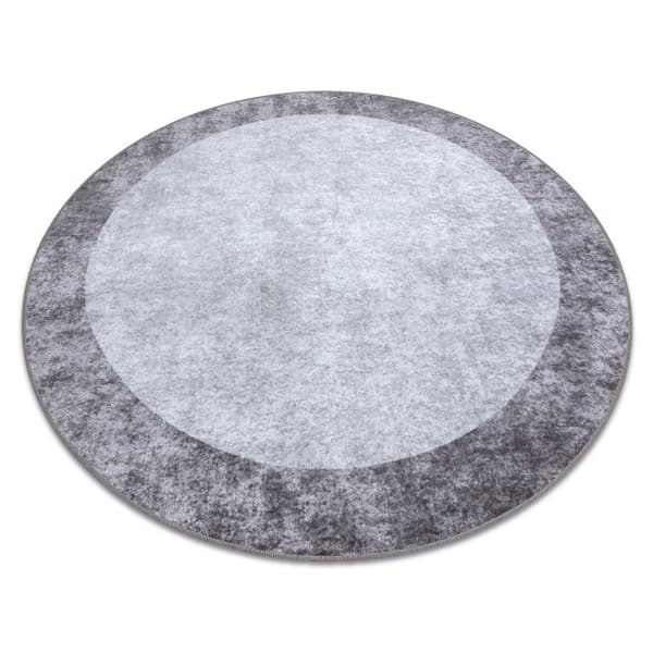 MIRO 51648.803 pyöreä matto Marmori liukumaton - tummanharmaa, cirkel 200 cm