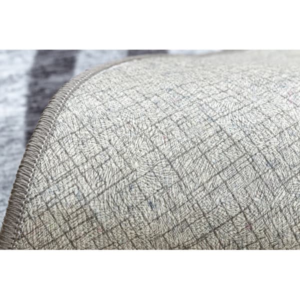 MIRO 51231.806 pyöreä matto Linjat liukumaton - harmaa / musta, cirkel 120 cm