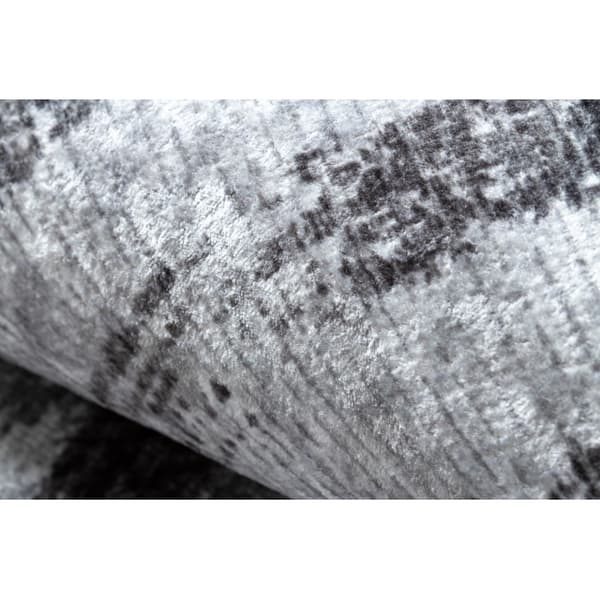 MIRO 51231.806 pyöreä matto Linjat liukumaton - harmaa / musta, cirkel 120 cm
