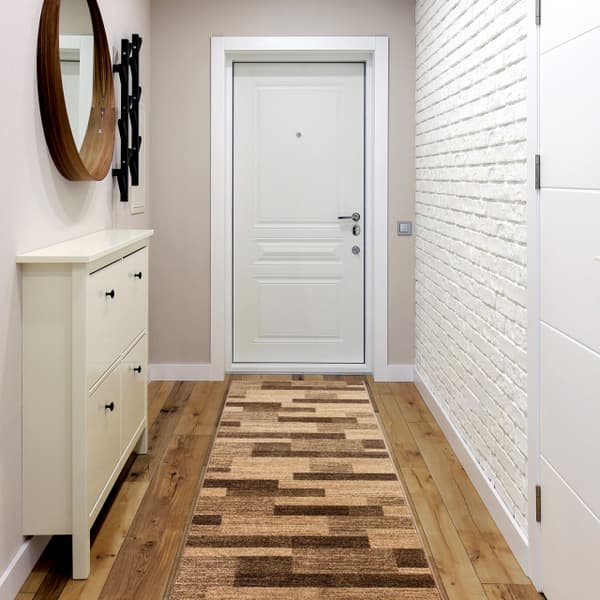 Löpare KARMEL Deski brädor nöt 120cm, 120x780 cm