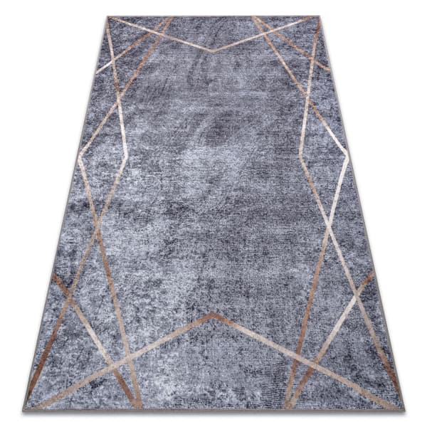 MIRO 51233.809 tvättmatta geometrisk halkskydd - grå, 140x190 cm
