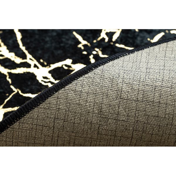 MIRO 11111.2106 tvättmatta Marble, glamour metrisk halkskydd - svart / guld, 160x220 cm