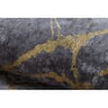 Miniatyrbillede 5 af 5: MIRO 11111.2103 tæppe skal vaskes Marmor, glamour skridsikker - mørkgrå / guld, 160x220 cm