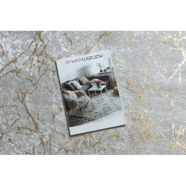 MIRO 11111.2108 tvättmatta Marble, glamour metrisk halkskydd - kräm / guld, 120x170 cm
