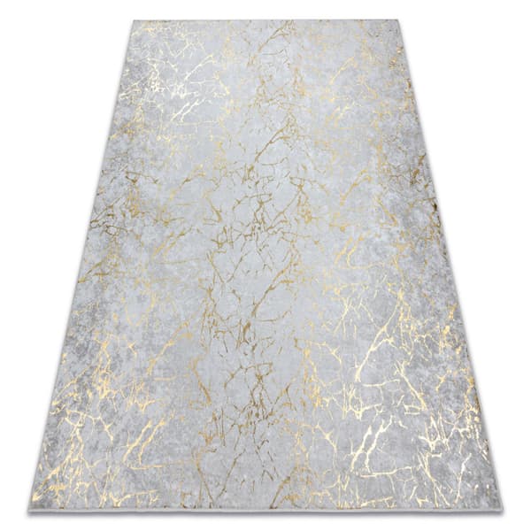 MIRO 11111.2108 tvättmatta Marble, glamour metrisk halkskydd - kräm / guld, 120x170 cm