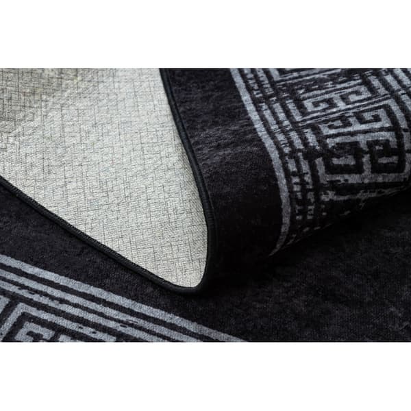 MIRO 51223.807 tvättmatta Marble, greek metrisk halkskydd - svart / vit, 200x290 cm