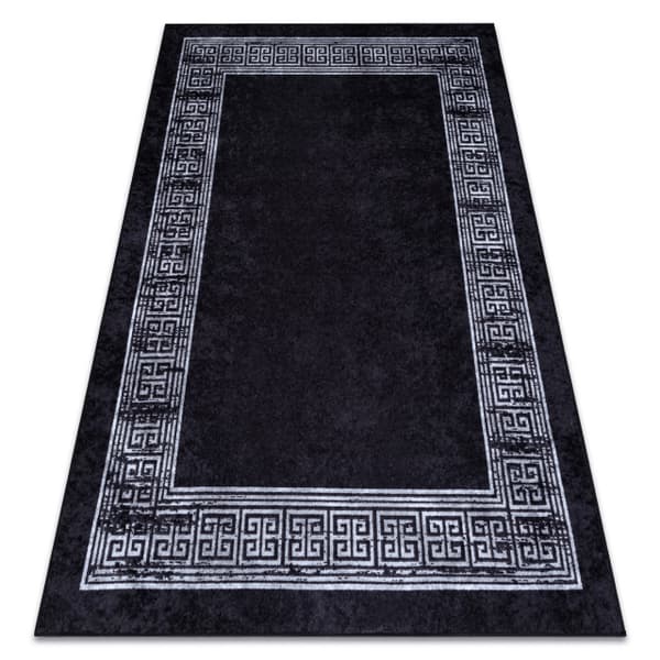MIRO 51223.807 tvättmatta Marble, greek metrisk halkskydd - svart / vit, 200x290 cm