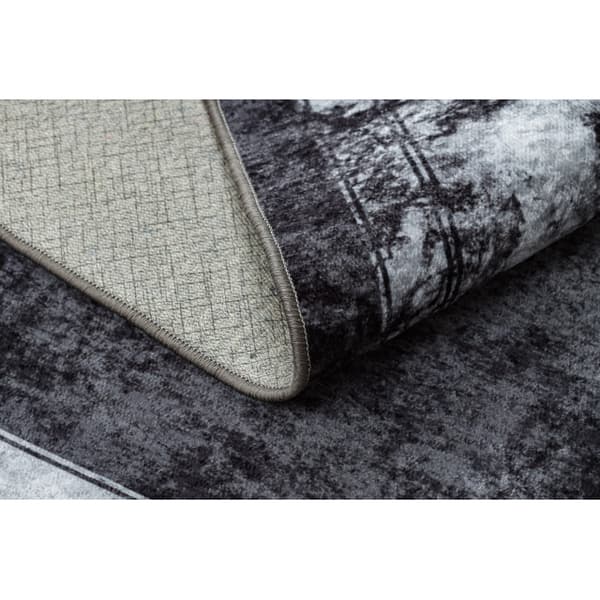 MIRO 51813.805 tæppe skal vaskes Ramme, marmor skridsikker - creme / grå, 140x190 cm