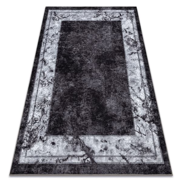 MIRO 51813.805 tæppe skal vaskes Ramme, marmor skridsikker - creme / grå, 140x190 cm