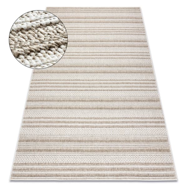 Matta JERSEY 19233 beige - Linjer, strukturell, loop BOHO, 240x330 cm