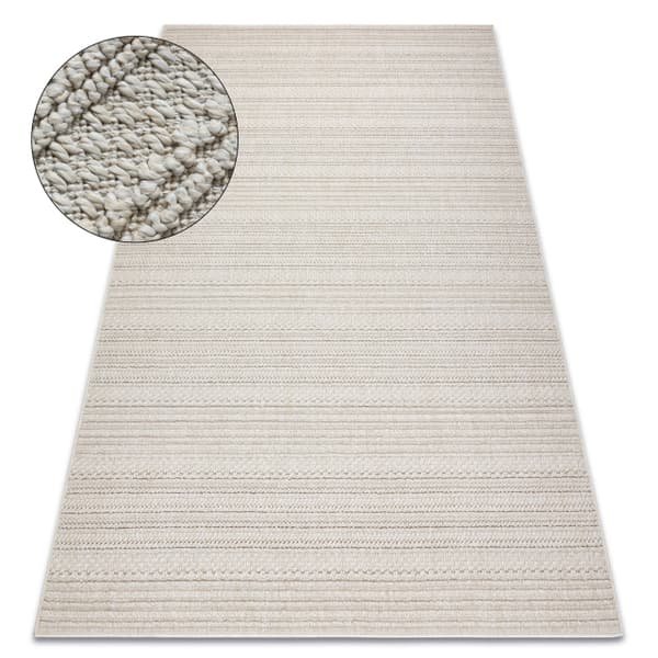 Matta JERSEY 19233 grädde - Linjer, strukturell, loop BOHO, 200x290 cm