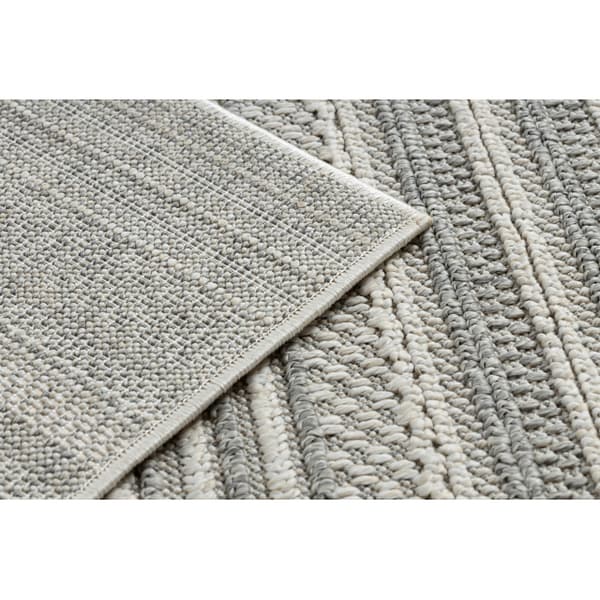 Matta JERSEY 19233 grå - Linjer, strukturell, loop BOHO, 160x220 cm