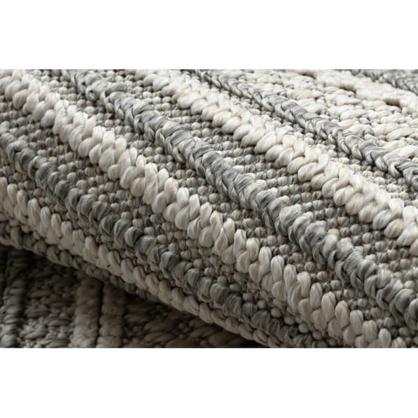 Matta JERSEY 19233 grå - Linjer, strukturell, loop BOHO, 160x220 cm