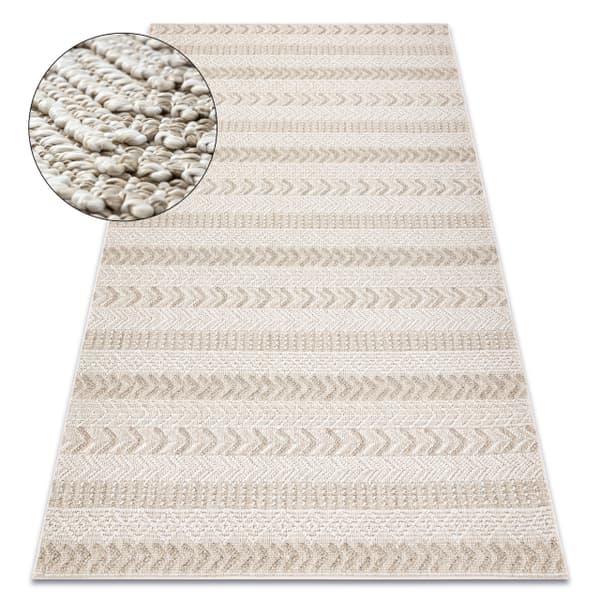 Matta JERSEY 19243 beige - Fiskbens, strukturell, loop BOHO, 240x330 cm