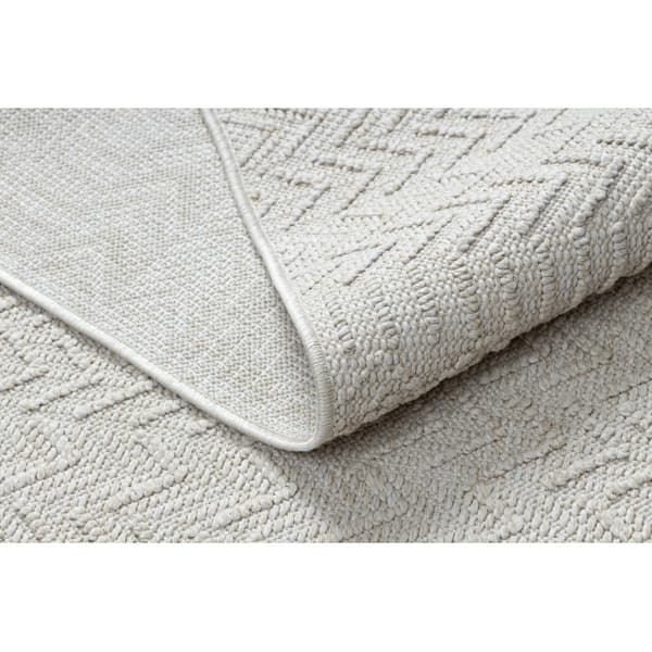 Matta JERSEY 19243 grädde - Fiskbens, strukturell, loop BOHO, 80x150 cm