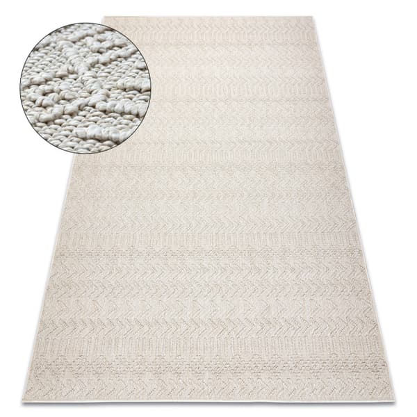 Matta JERSEY 19243 grädde - Fiskbens, strukturell, loop BOHO, 80x150 cm