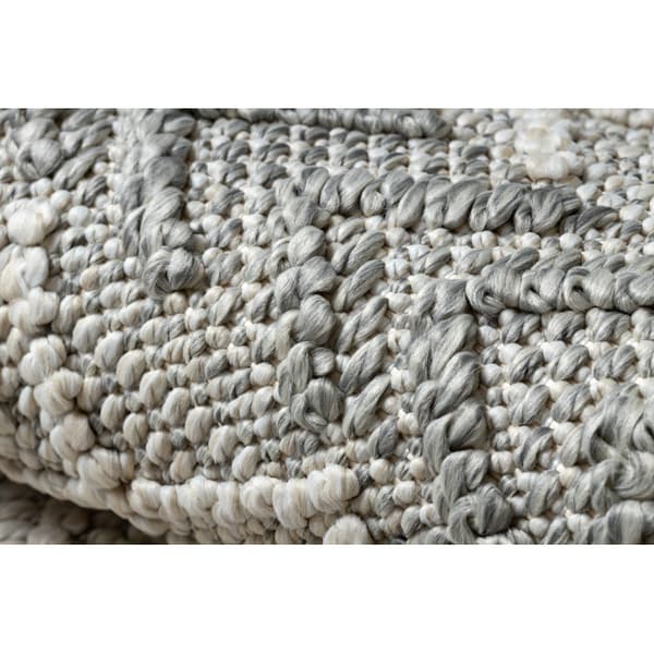 Matta JERSEY 19243 grå - Fiskbens, strukturell, loop BOHO, 240x330 cm