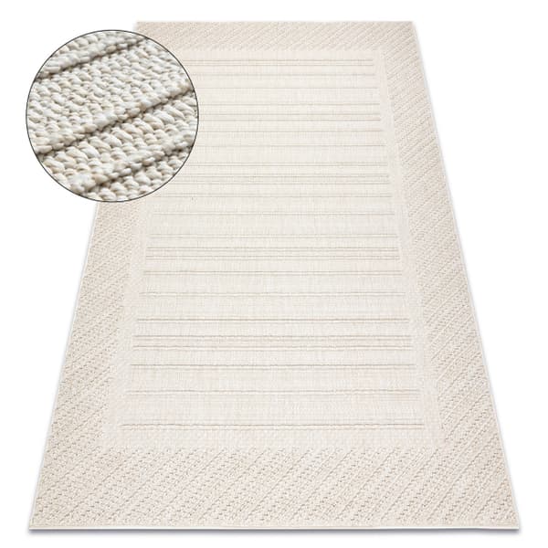 Matta JERSEY 19261 grädde - Ram, strukturell, loop BOHO, 120x170 cm