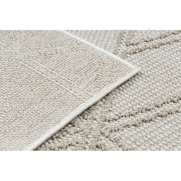 Matta JERSEY 19241 beige - Romber, geometrisk strukturell, loop BOHO, 140x190 cm