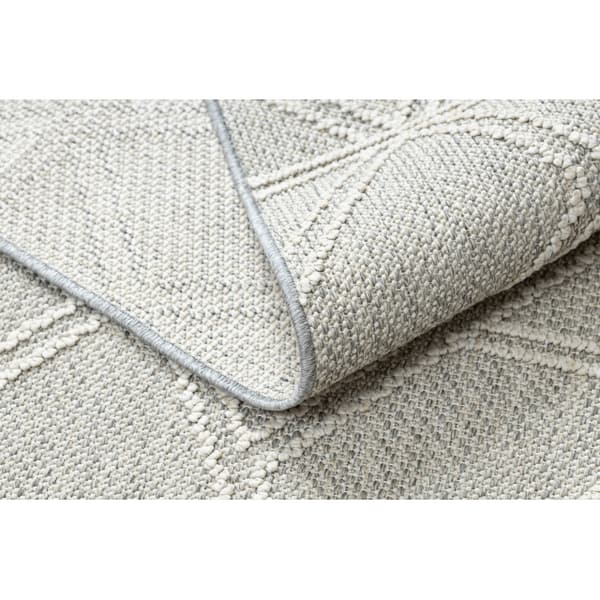 Matta JERSEY 19241 grå - Romber, geometrisk strukturell, loop BOHO, 60x100 cm