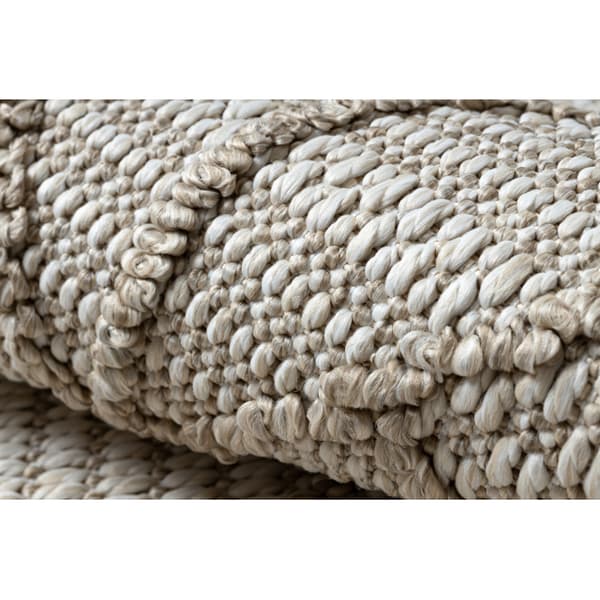 Matta JERSEY 19231 beige - Geometrisk strukturell, loop BOHO, 80x150 cm