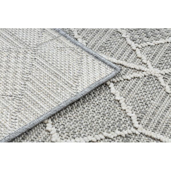 Matta JERSEY 19231 grå - Geometrisk strukturell, loop BOHO, 200x290 cm