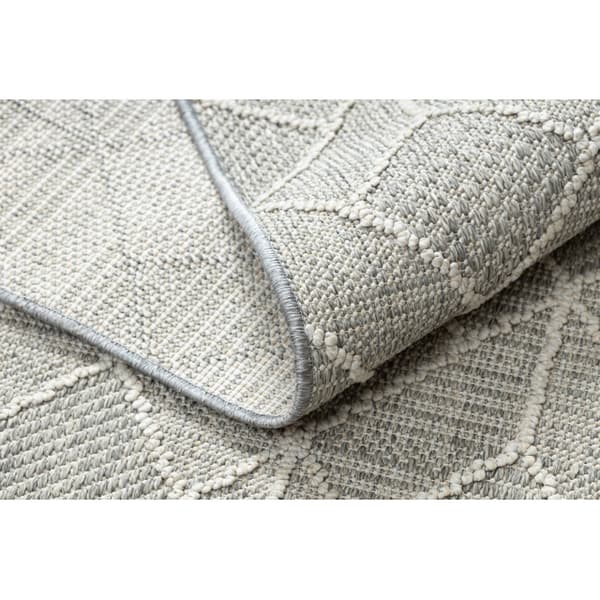 Matta JERSEY 19231 grå - Geometrisk strukturell, loop BOHO, 200x290 cm