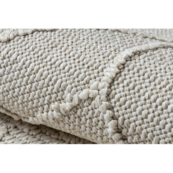 Matta JERSEY 19231 grädde - Geometrisk strukturell, loop BOHO, 160x220 cm
