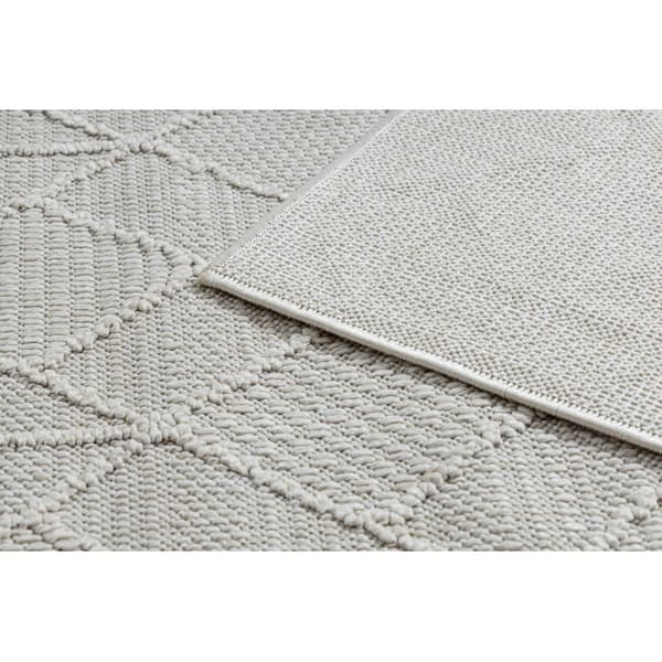 Matto JERSEY 19231 creme - Geometrinen rakenne, silmukka BOHO, 200x290 cm
