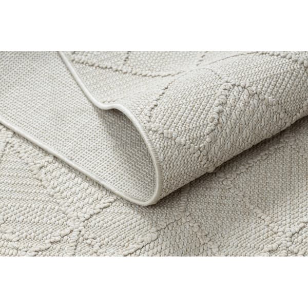 Matto JERSEY 19231 creme - Geometrinen rakenne, silmukka BOHO, 200x290 cm