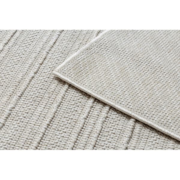 Matta JERSEY 19241 grädde - Ram, Linjer strukturell, loop BOHO, 240x330 cm