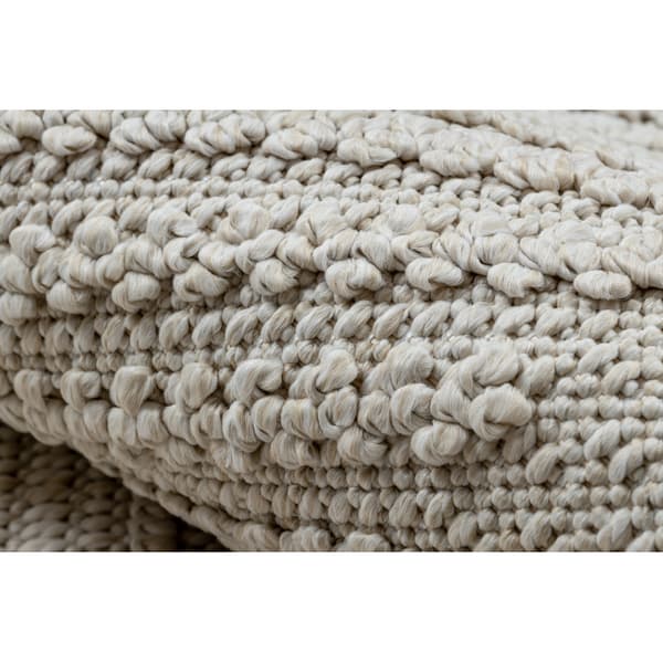 Matta JERSEY 19241 grädde - Ram, Linjer strukturell, loop BOHO, 240x330 cm