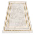 Miniatyrbillede 1 af 5: Moderne tæppe DUKE 51523 creme / guld - Ramme, struktureret, meget blød, frynser, 180x270 cm