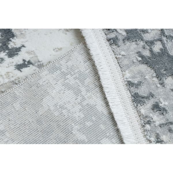 Moderne tæppe DUKE 51378 creme / grå - Beton, sten struktureret, meget blød, frynser, 200x290 cm