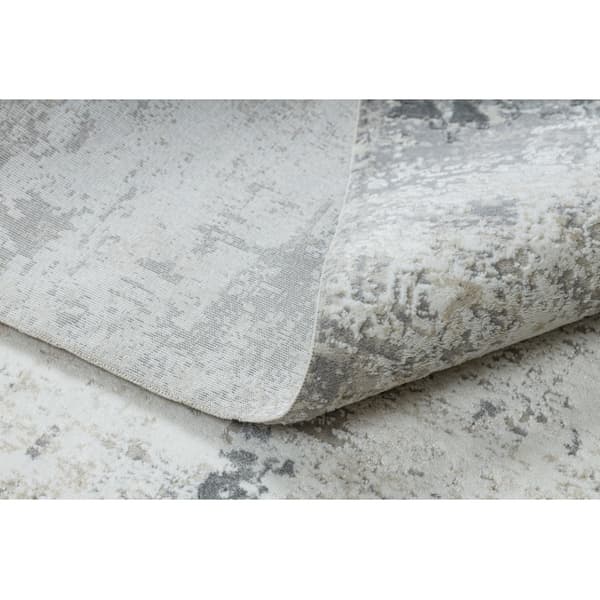 Moderne tæppe DUKE 51378 creme / grå - Beton, sten struktureret, meget blød, frynser, 200x290 cm