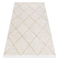 Miniatyrbild 1 av 5: Modern matta DUKE 51245 kräm / guld - Spalje, strukturerad, mycket mjuk, fransar, 120x170 cm