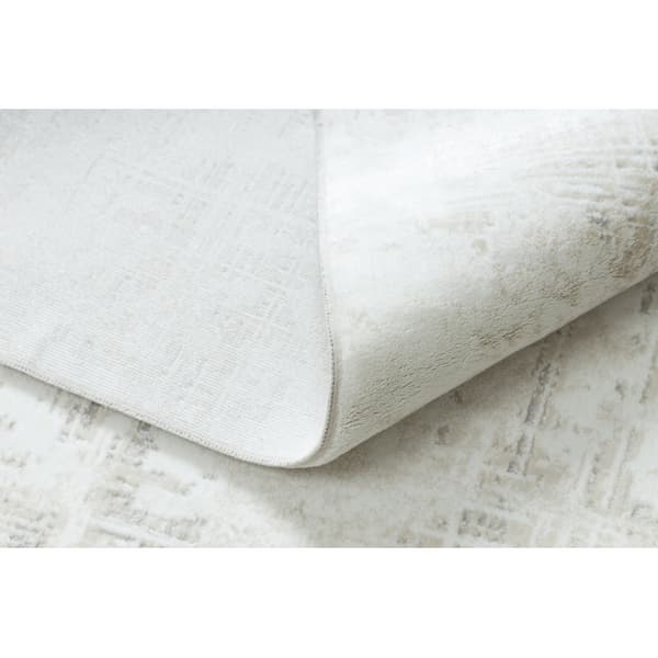 Modern matta DUKE 51374 kräm - Vintage, strukturerad, mycket mjuk, fransar, 80x150 cm
