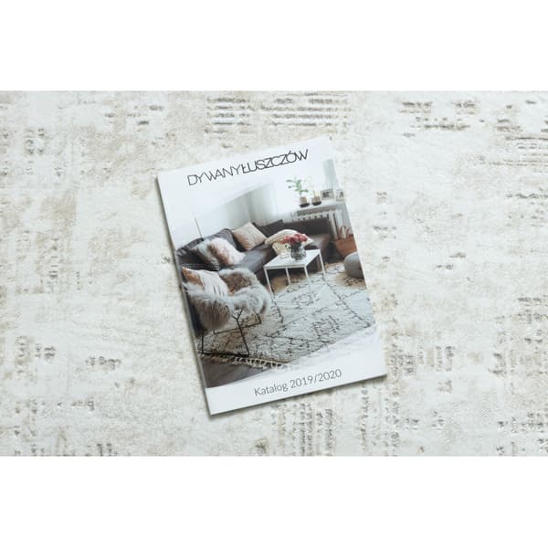 Modern matta DUKE 51374 kräm - Vintage, strukturerad, mycket mjuk, fransar, 160x220 cm