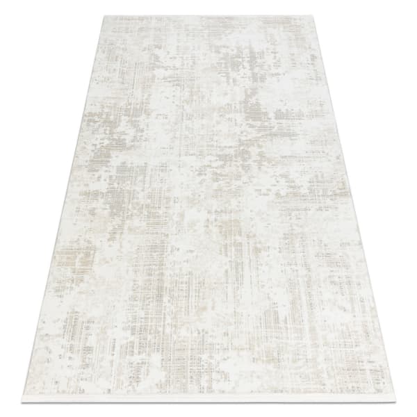 Modern matta DUKE 51374 kräm - Vintage, strukturerad, mycket mjuk, fransar, 240x330 cm