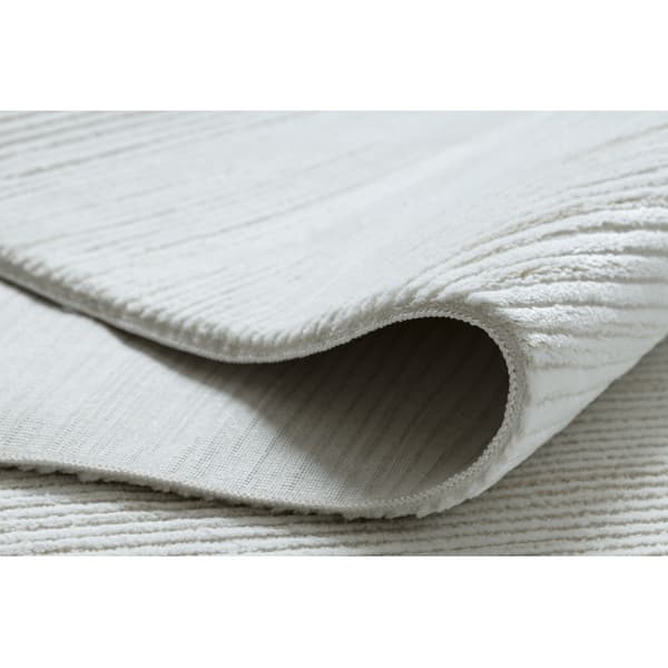 Modern matta DUKE 51376 kräm - Rändervit, strukturerad, mycket mjuk, fransar, 200x290 cm