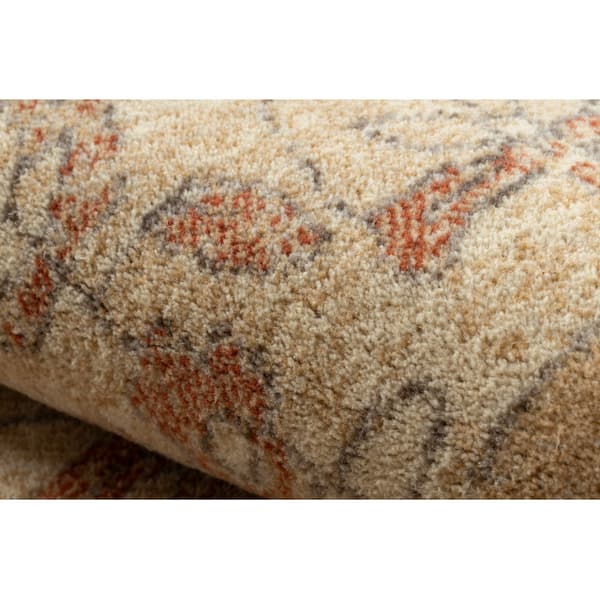 Uldtæppe LEGEND 468 03 GB700 OSTA - Roset, stel, eksklusiv beige / rød, 240x305 cm
