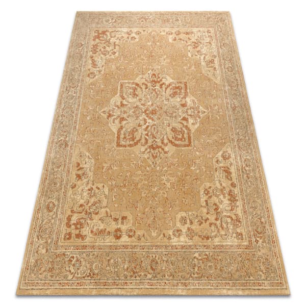 Uldtæppe LEGEND 468 03 GB700 OSTA - Roset, stel, eksklusiv beige / rød, 240x305 cm