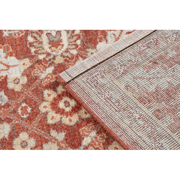 Uldtæppe LEGEND 468 16 GB301 OSTA - Blomster, stel, eksklusiv beige / rød, 160x230 cm