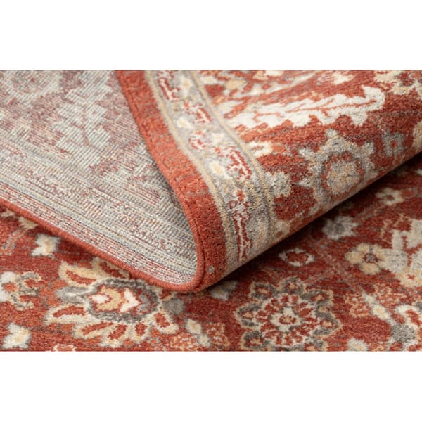 Uldtæppe LEGEND 468 16 GB301 OSTA - Blomster, stel, eksklusiv beige / rød, 160x230 cm