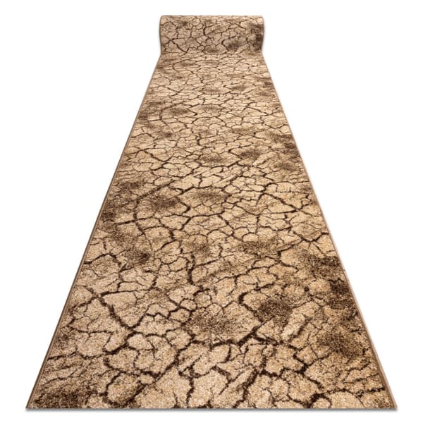 Löpare KARMEL Terra sprucken mark nöt 100cm, 100x490 cm
